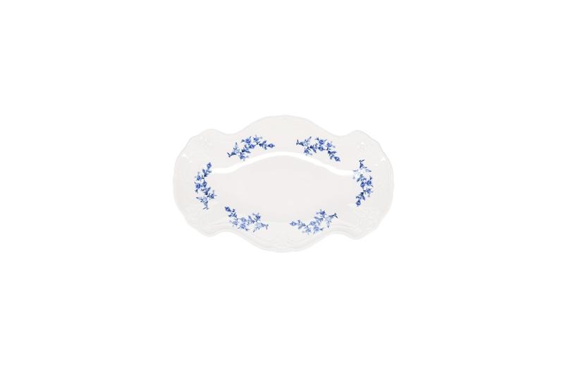 Serving dish 26x16cm blue flower Retro