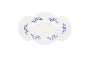 Serving dish 39x25cm blue flower Retro