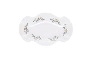 Serving dish 39x25cm brown flower Retro