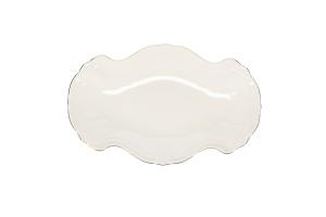 Serving dish 39x25cm with golden rim Retro