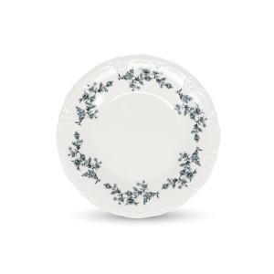 Plate 27cm black flower Retro