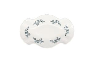 Serving dish 26x16cm black flower Retro