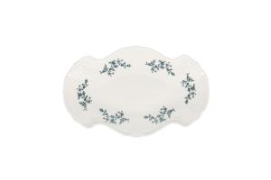 Serving dish 39x25cm black flower Retro