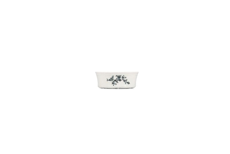 Bowl 13xH5cm black flower Retro