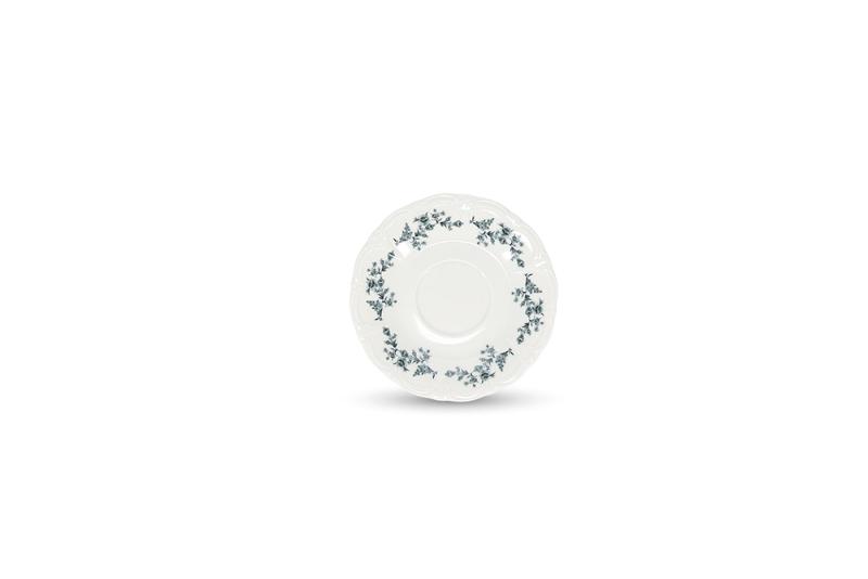 Saucer 16,5cm black flower Retro