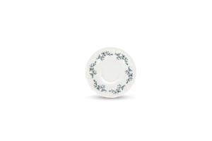 Saucer 16,5cm black flower Retro