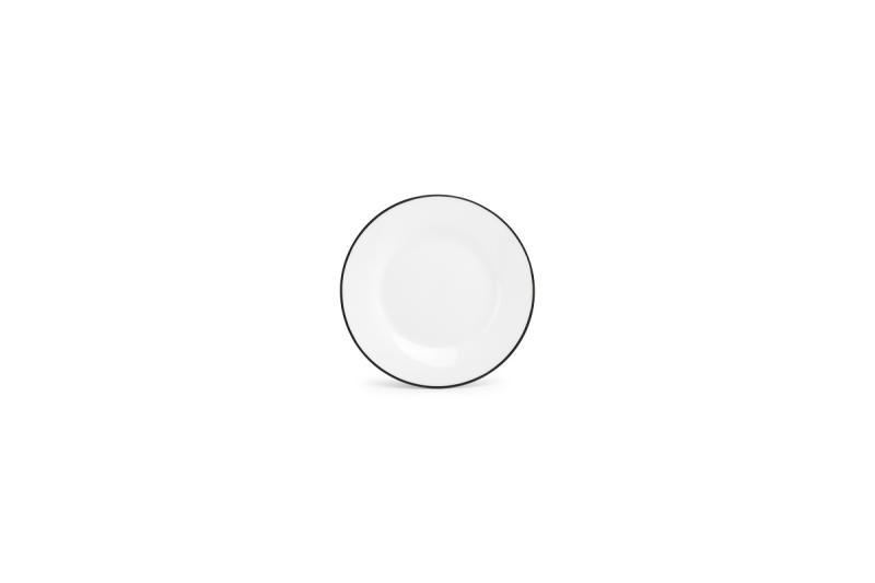 Plate 15cm black rim Basic White