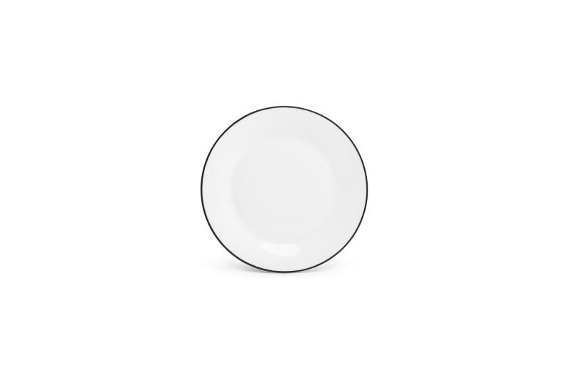 Plate 20cm black rim Basic White