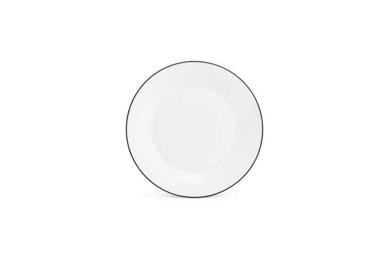 Plate 24cm black rim Basic White