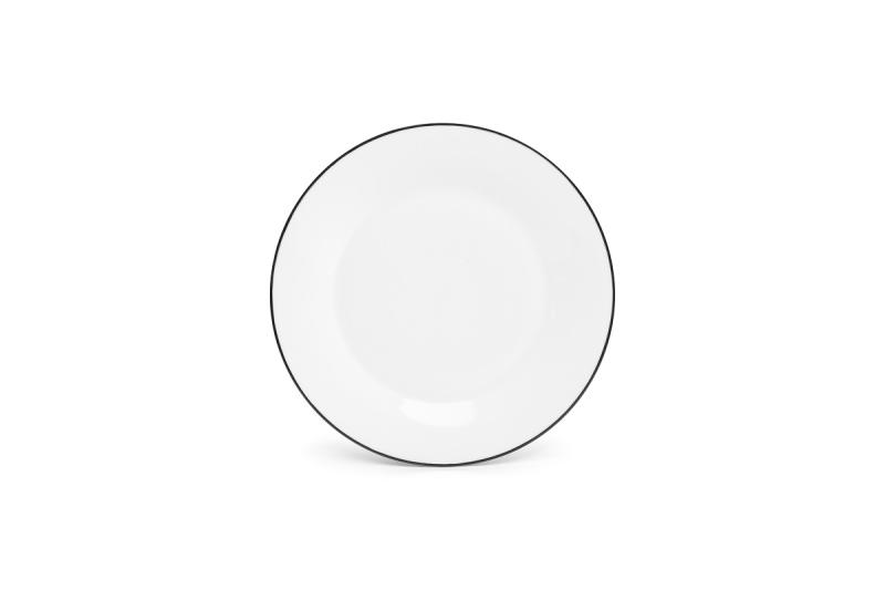 Plate 27cm black rim Basic White