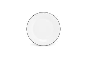 Plate 27cm black rim Basic White
