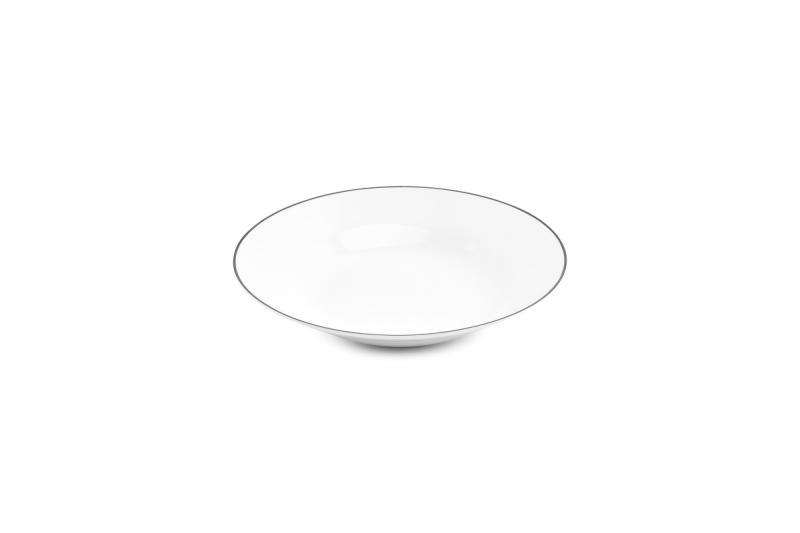 Deep plate 23xH4,5cm black rim Basic White