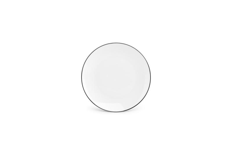 Plate 20,5cm coupe black rim Basic White