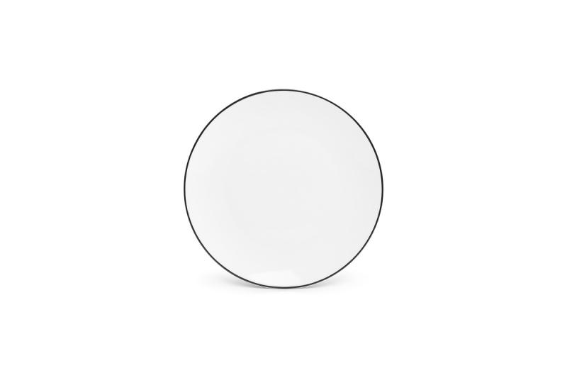 Plate 24cm coupe black rim Basic White