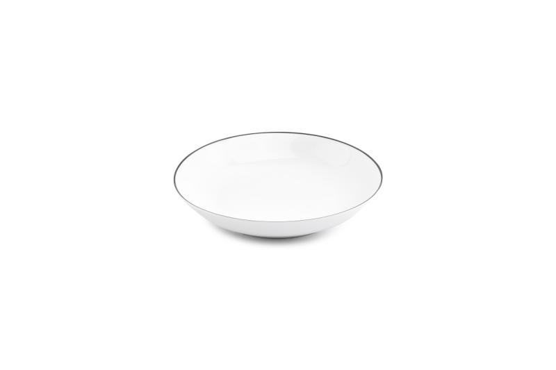 Deep plate 21xH4cm coupe black rim Basic White