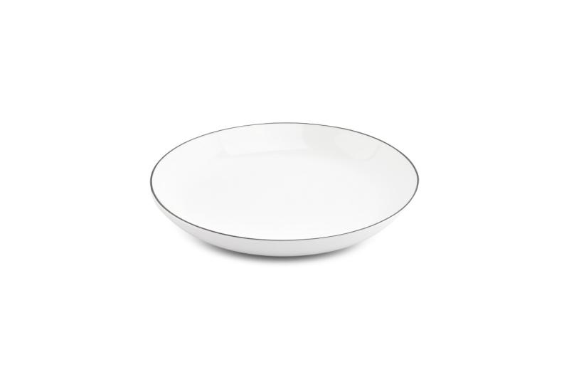 Deep plate 27xH4cm coupe black rim Basic White