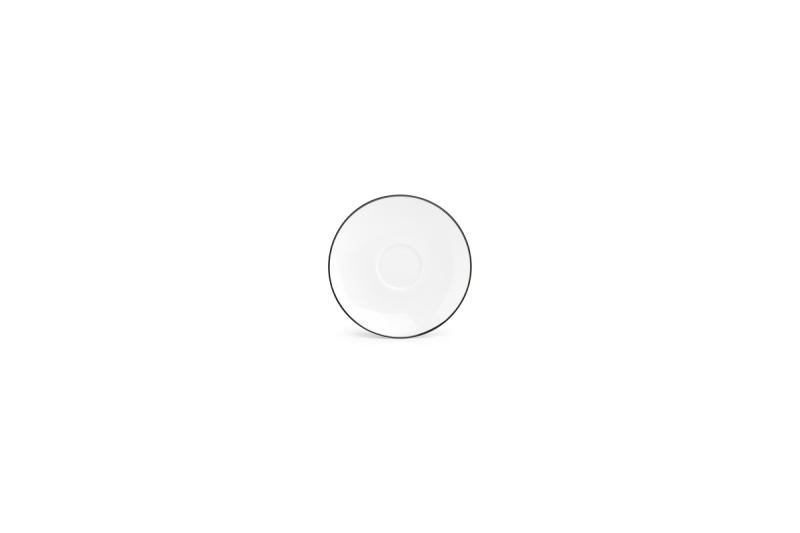 Mocha saucer 12,5cm black rim Basic White