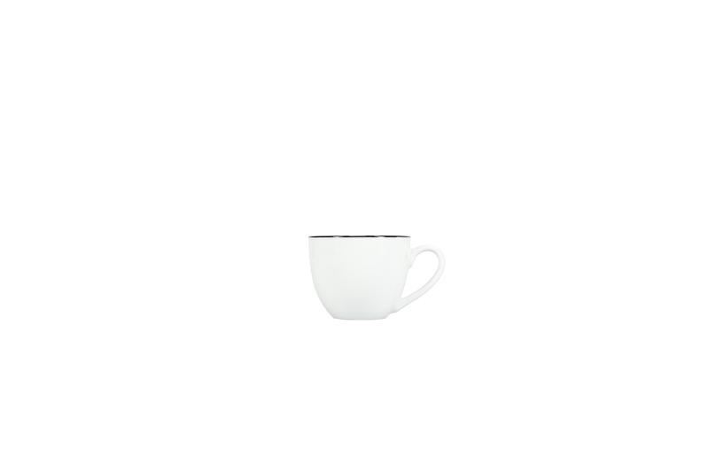 Cup 31cl black rim Basic White