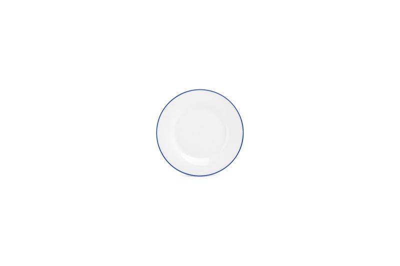 Plate 15cm blue rim Basic White