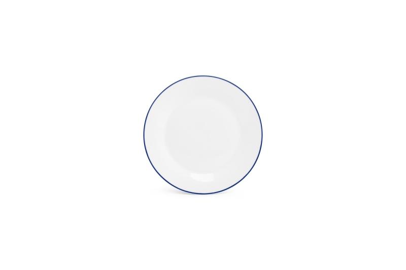 Plate 20cm blue rim Basic White