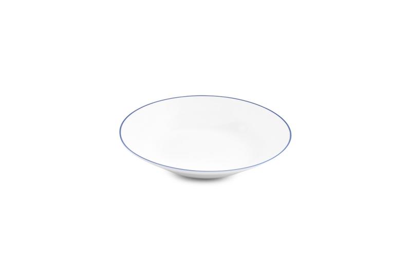 Deep plate 23xH4cm blue rim Basic White