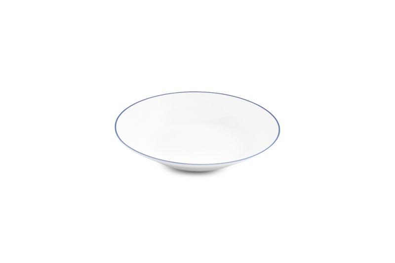 Deep plate 23xH4,5cm blue rim Basic White