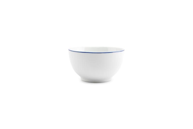 Bowl 14xH8cm blue rim Basic White