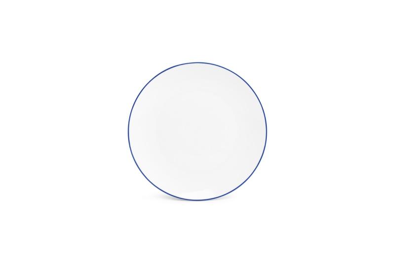 Plate 24cm coupe blue rim Basic White