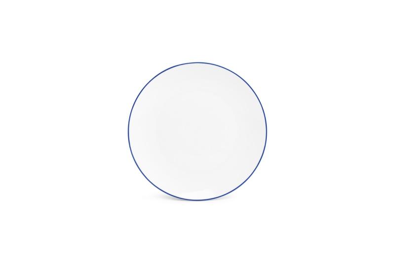 Plate 24cm coupe blue rim Basic White
