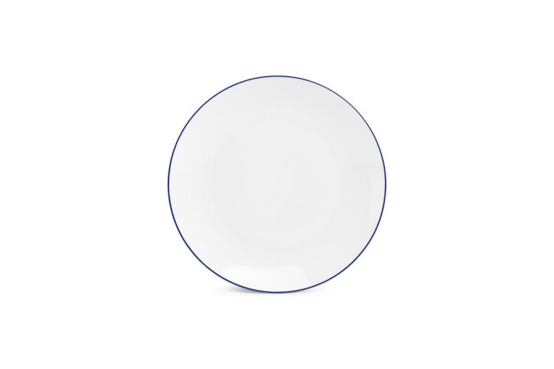 Plate 26,5cm coupe blue rim Basic White