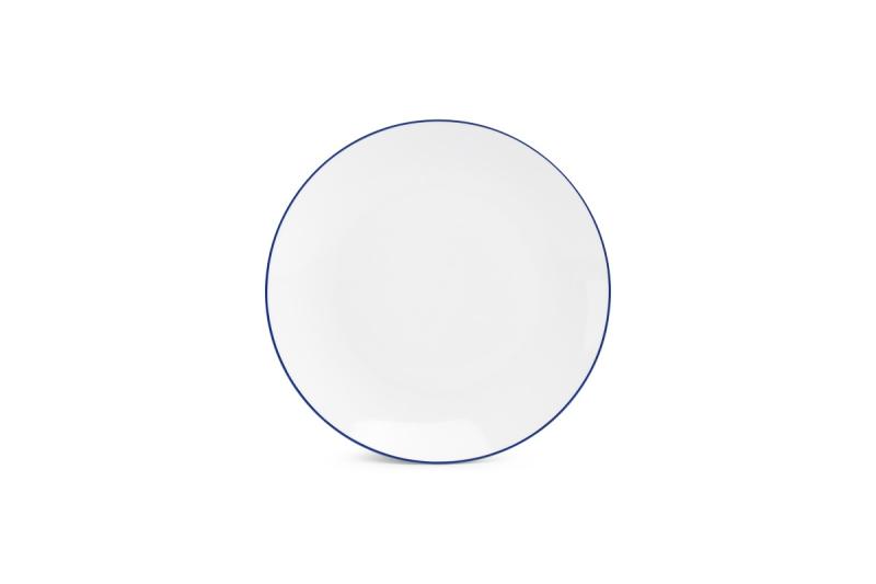 Plate 26,5cm coupe blue rim Basic White