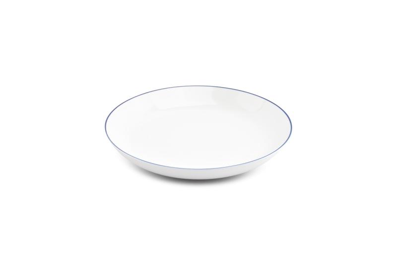 Deep plate 27xH4cm coupe blue rim Basic White