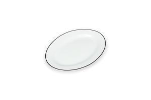 Serving dish 24,5x17,5xH2cm black rim Bistro