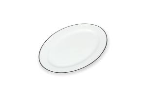 Serving dish 30,5x20,5xH2,5cm black rim Bistro
