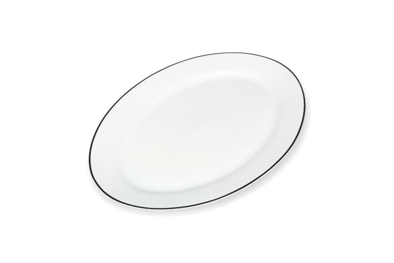 Serving dish 35x24xH2,5cm black rim Bistro