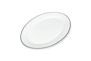 Serving dish 35x24xH2,5cm black rim Bistro