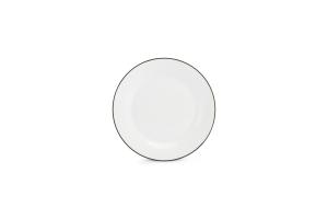 Plate 20cm green rim Basic White