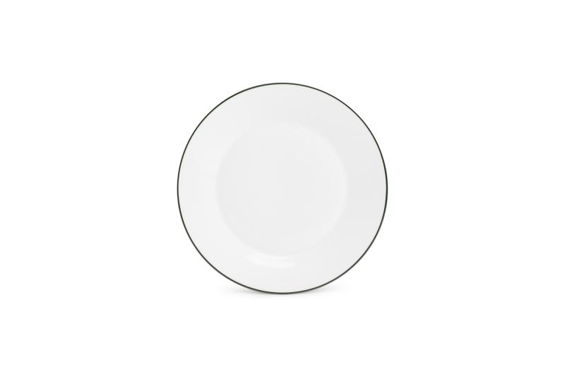 Plate 24cm green rim Basic White