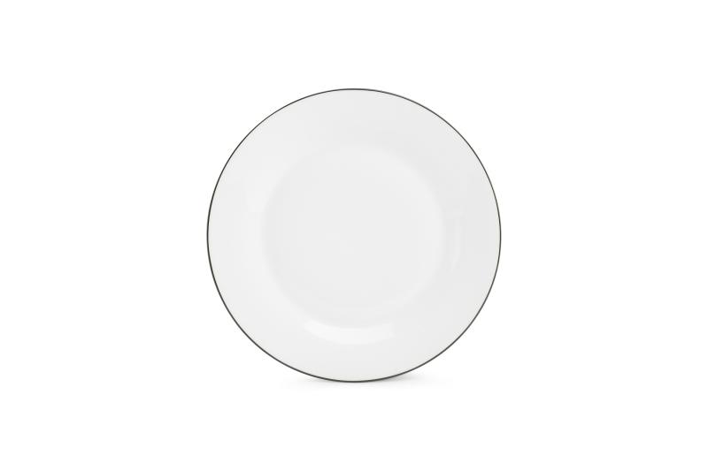 Plate 27cm green rim Basic White