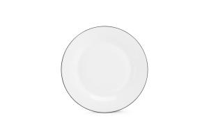 Plate 27cm green rim Basic White