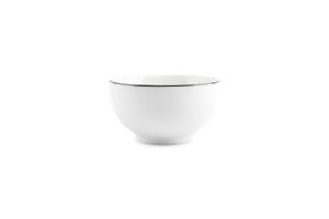 Bowl 14xH8cm green rim Basic White