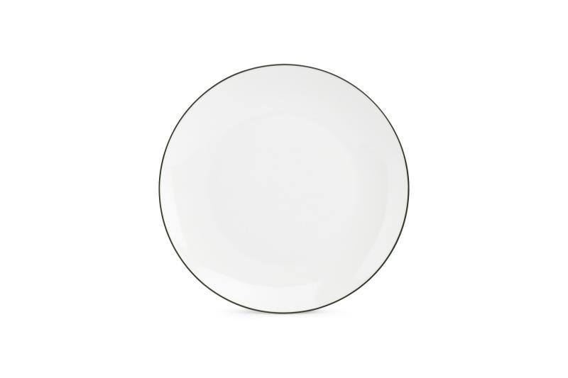 Plate 26,5cm coupe green rim Basic White