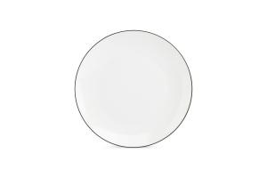 Plate 26,5cm coupe green rim Basic White