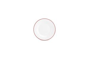 Plate 15cm burgundy rim Basic White