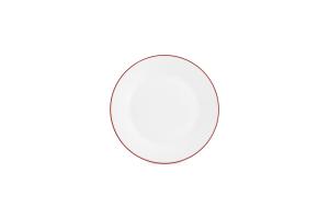 Plate 20cm burgundy rim Basic White