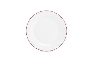 Plate 27cm burgundy rim Basic White