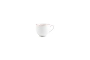 Mocha cup 10cl burgundy rim Basic White