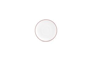 Saucer 14,5cm burgundy rim Basic White