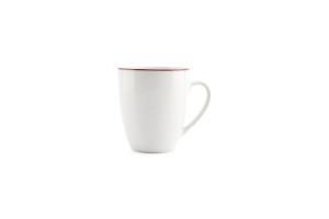 Mug 38cl burgundy rim Basic White