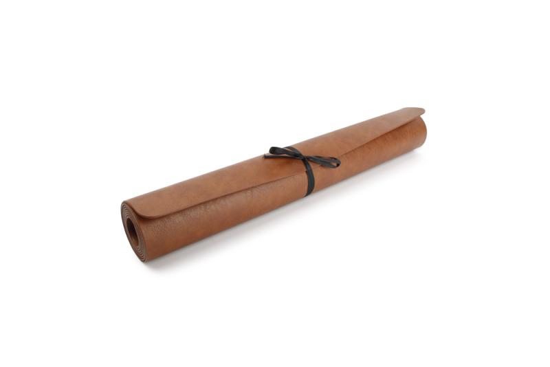 Table runner 135x50cm leather look brown Layer
